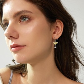 DAYLINLOVE Margarita Earrings 925 Sterling Silver Margarita Earrings Margarita Cocktail Jewellery Gift for Women Girls, Sterling Silver, No Gemstone