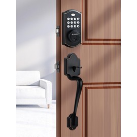 ELAMOR M19 Front Door Lock Set, Keyless Entry Deadbolt with Handle, Auto Lock, 50 User Codes, 2 Keys, Electronic Keypad, Waterproof Security Handle Set, Easy-to-Install, Oil Rubbed Bronze