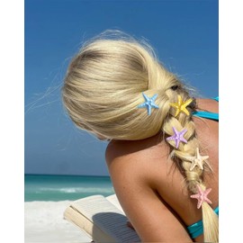 Glorig 5 Pcs Colorful Mermaid Hair Clips For Women Cute Mermaid Hair Accessories Chic Starfish Claw Clips Trendy Beach Summer Hairs Clip Mermaids Costume Accessories Gift