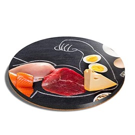 1 x Round Coaster - High Protein Diet Muscles Body Builder Cork Backed MDF Glossy Tea Coffee Accessory #52960