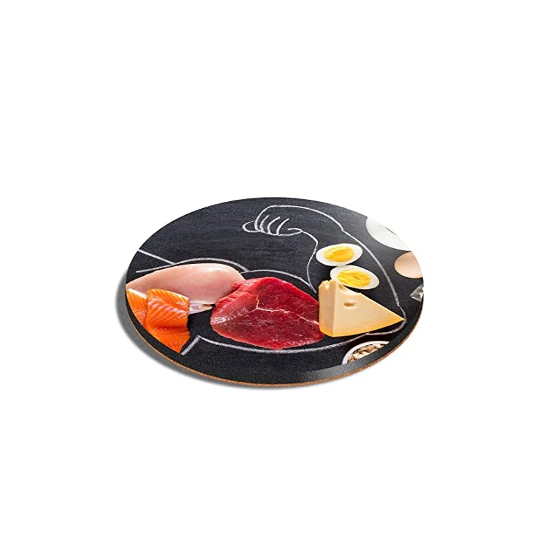1 x Round Coaster - High Protein Diet Muscles Body