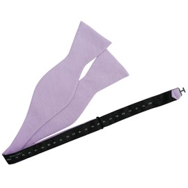 BELLUNO Lavender Bow Tie and Pocket Square for Men Tuexdo, Self-Tied Cotton Linen Bow Tie Set
