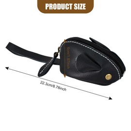 Leather Coin Purse, Mouse Key Case, Cowhide Key Bag, Coin Purse, Coin Purse, Small Purse, Coin Bag, Cash for Women, Children, Girls, black, money belt