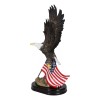 18" Tall Large Patriotic Bald Eagle Clutching On American Flag