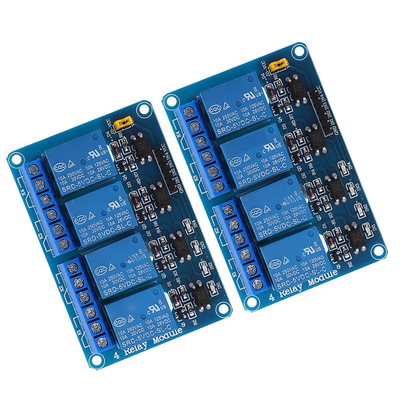 2PCS 4 Channel Relay Module Optocoupler Isolation ABS Solid State