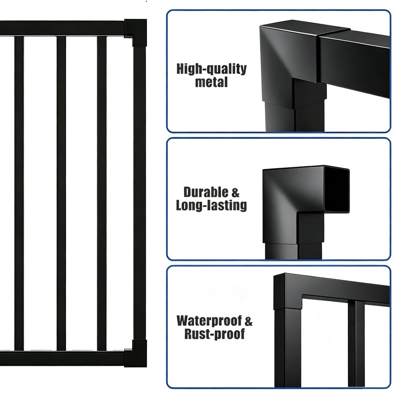 48" W x 36" H Outdoor Deck Railing Kit, Black