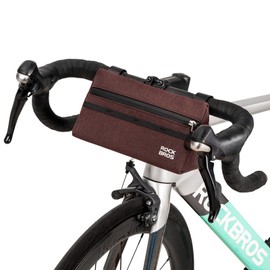 ROCKBROS Bike Handlebar Bag Bicycle Front Bag Top Tube Bag for Mountain Road Bike Cycling Storage Bag with 3 Hook and Loop Fasteners 6 Colors Approx. 1.6L