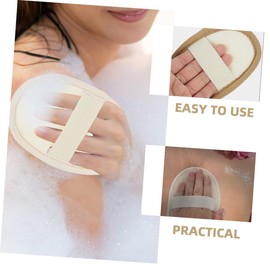 FRCOLOR 4Pcs Loofah Body Washing Scrubber Exfoliating Shower Sponges for Smooth Skin Beige Coffee for Bathing Travel Spa Experience