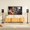 Mounting Dream Black Alloy Steel Speaker Stands, Height Adjustable Bookshelf