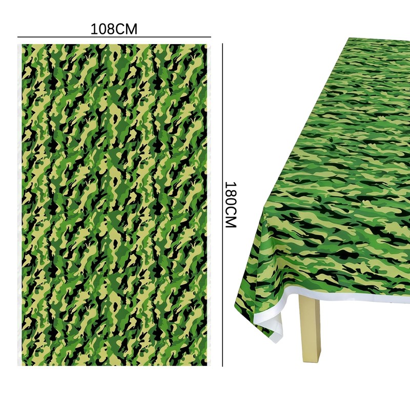 Glitzville Military Camouflage Plastic Tablecloth Army Theme Table Cover for