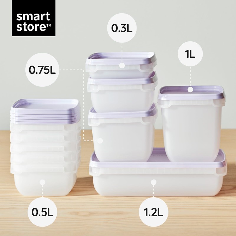 SmartStore Food Storage Containers 0.5L Set of 5 - Suitable