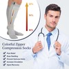 Tarpop 4 Pairs Men Zipper Compression Socks Colorful 20-30mmhg Compression
