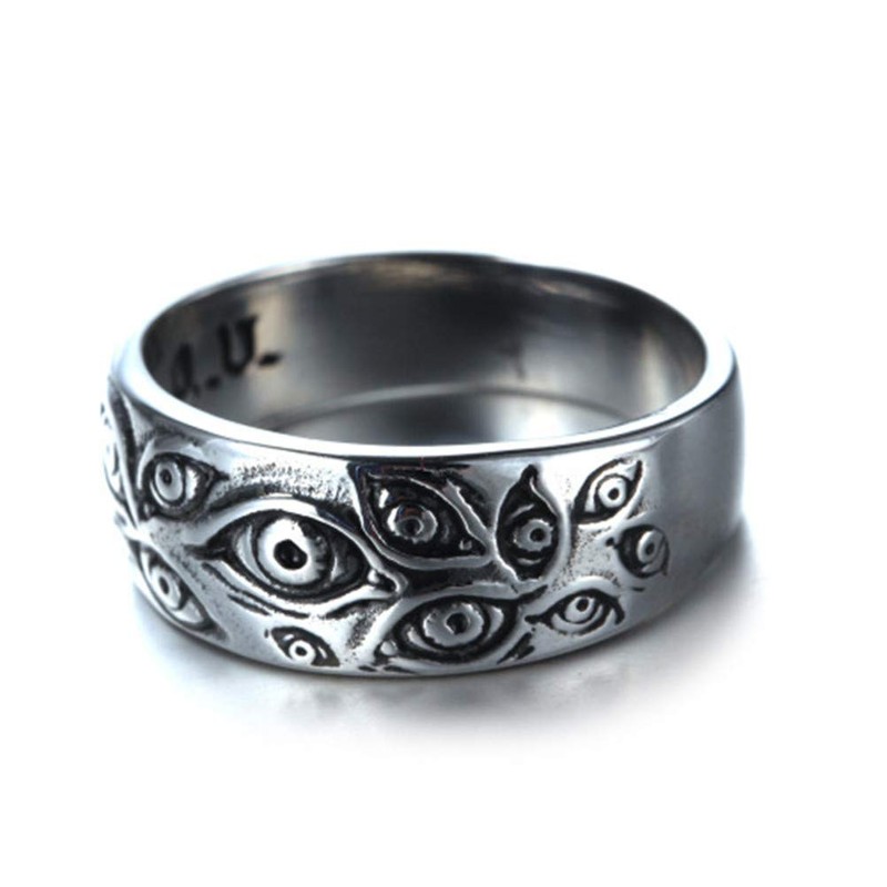 PAURO Men's Vintage Eye of God Ring Stainless Steel, Metal