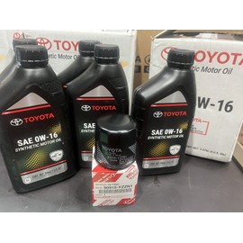 Toyota Synthetic Motor Oil SAE 0W-16 Fit Toyota/Lexus Genuine 5 Qts With Oil Filter Set