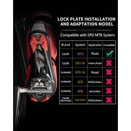 KOOTU Bike Pedals 9/16" Universal Road Bike Pedals Bicycle Platform Pedals Clipless Pedals Suitable for Road Bike Spin Bike MTB Indoor Bike (Look KEO Bike Pedals-Carbon Pattern)