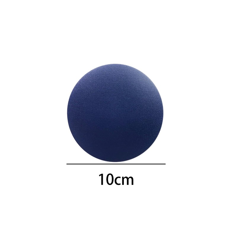 6 PCS Round Leather Coasters, 10cm Dark Blue Leather Coasters,