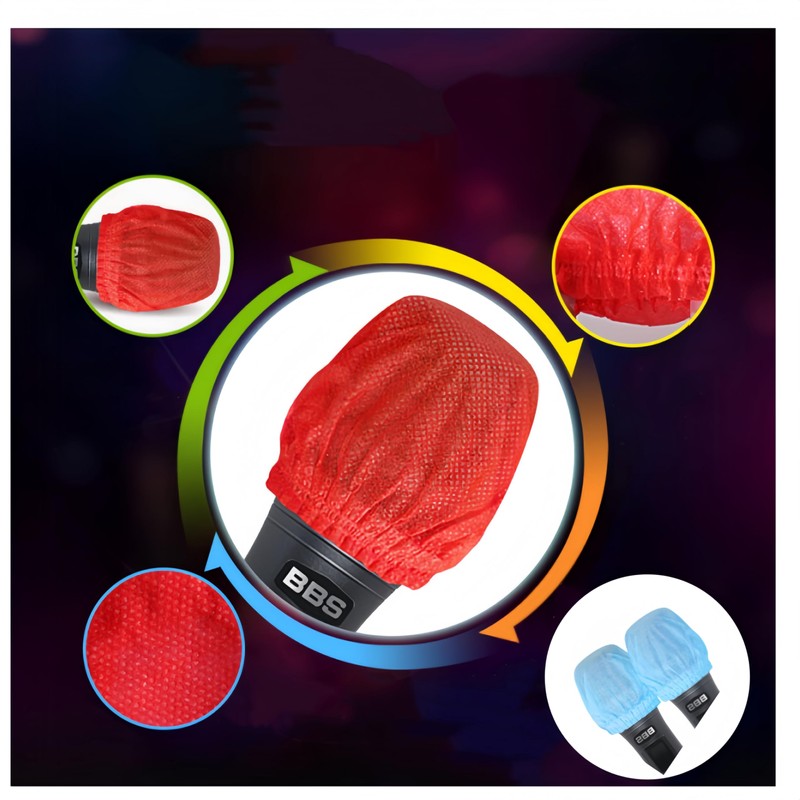 CAASFOOY 200 Pieces Microphone Covers, Non-Woven Microphone Cover for Recording,