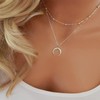 Wendalern Boho Layered Moon Choker Necklace Crescent Moon Pendant Necklace