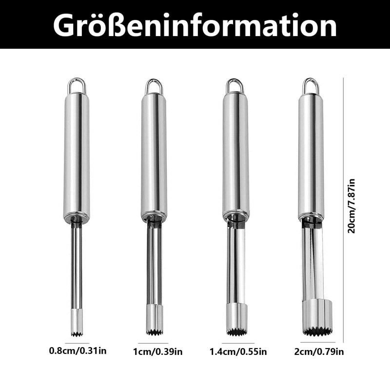 4 PCS Apfelentkerner Apfelausstecher, Apfelstecher, Kerngehäuse Ausstecher Apfel, Apfel Entkerner,