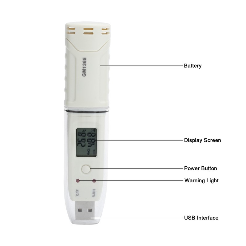 Digital Temperature Humidity Logger Indoor Thermometer Hygrometer Detector Data Recorder