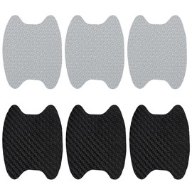 HSKRKOW Pack of 24 Exterior Car Stickers, Scratch-Resistant Protective Film, Carbon Fibre Protection Film for Car Film, Universal Fit for Most Vehicles, Car Accessories, Car Tuning (Black/Silver), a