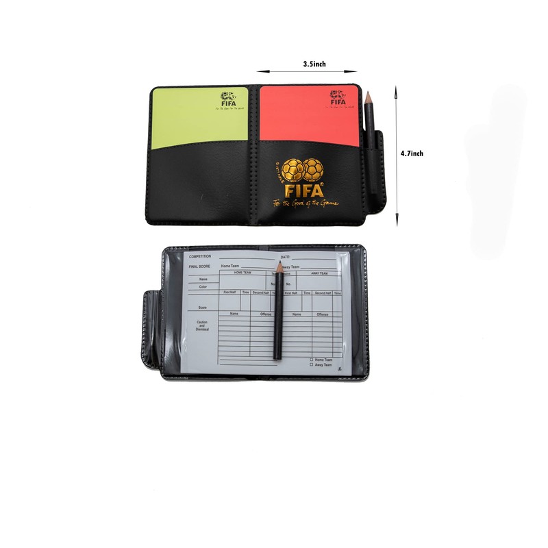 Soccer Referee Red Yellow Cards Set with Notebook and Pencil,Coach