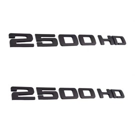 YUGEYE 2pcs 2500HD 2500 HD Nameplates Emblems 3D Decal Badges Replacement for Both Side Doors or Tail Doors(Glossy Black)