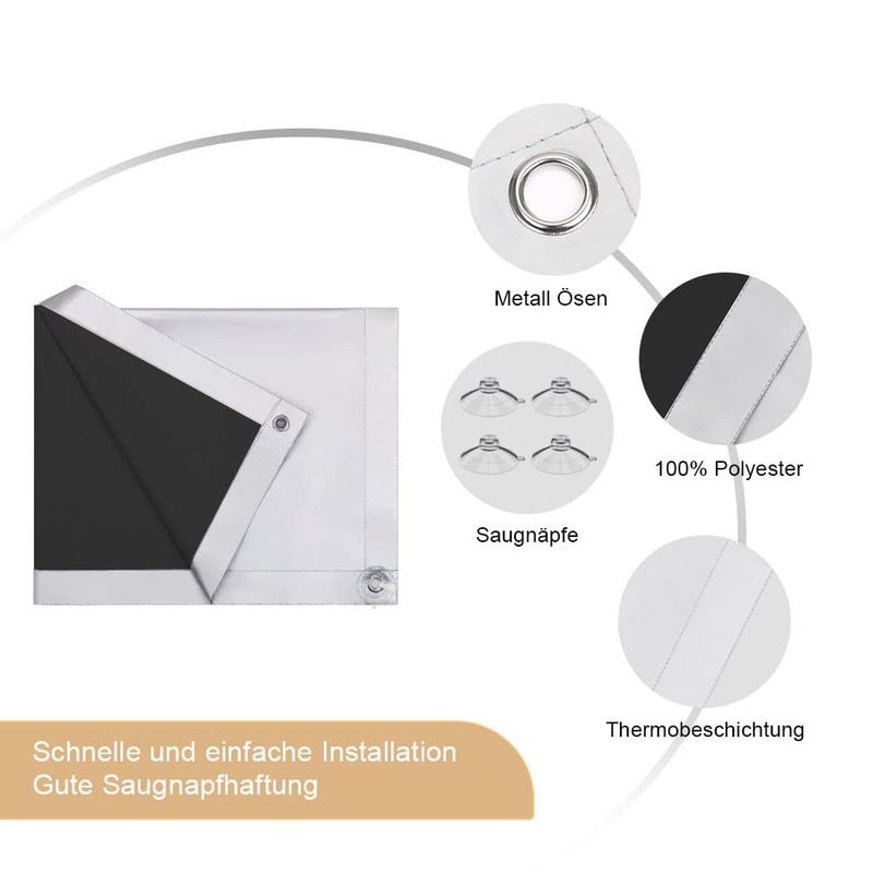 OBdeco Thermal Roller Blind, Roof Window Sun Protection, Blackout Blind