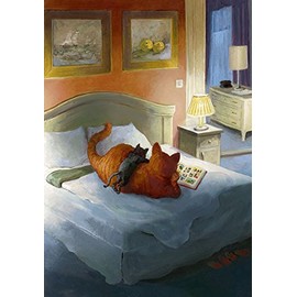 Inkognito Postcard A6 • 34718 Comics Reading Artist: Rudi Hurzlmeier • Cats