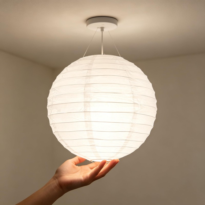 5 Pack 12 Inch White Round Paper Lanterns Chinese Japanese
