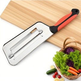 Stainless Steel Cabbage Shredder & Chopper, Sharp Kitchen Slicer for Coleslaw, Sauerkraut & Lettuce, Handheld Grater with Non-Slip Grip, Multifunctional Vegetable Cutter for Salad Prep (Red)