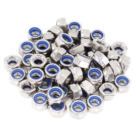 binifiMux 100pcs 304 Stainless Steel M4-0.7MM Pitch Nylock Nylon Inserted Self Locking Nut