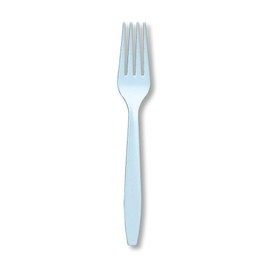Creative Converting Touch of Color Plastic Forks, 7", Pastel Blue