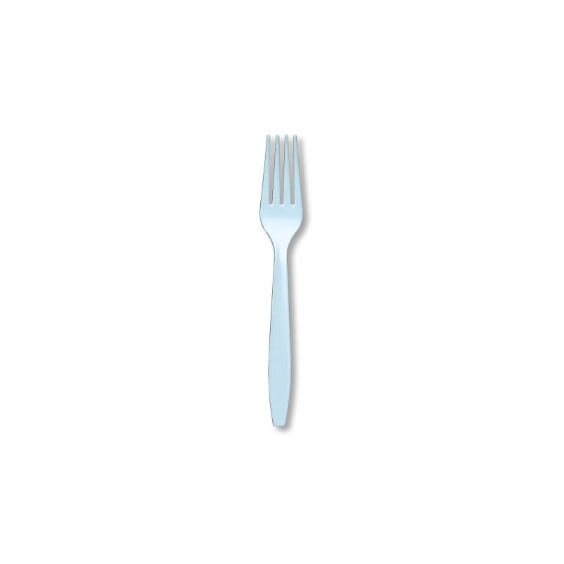 Creative Converting Touch of Color Plastic Forks, 7", Pastel Blue