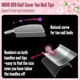 NOVO OVO Fake Toe Nail Tips Sharp Square Half Cover, Soft Gel Toenail Extension, Prefiled Clear Double Matte C Curve for Pedicure Acrylic Press on for Salon, Longtoes Claw Toenails x 15 Sizes 240 Pcs