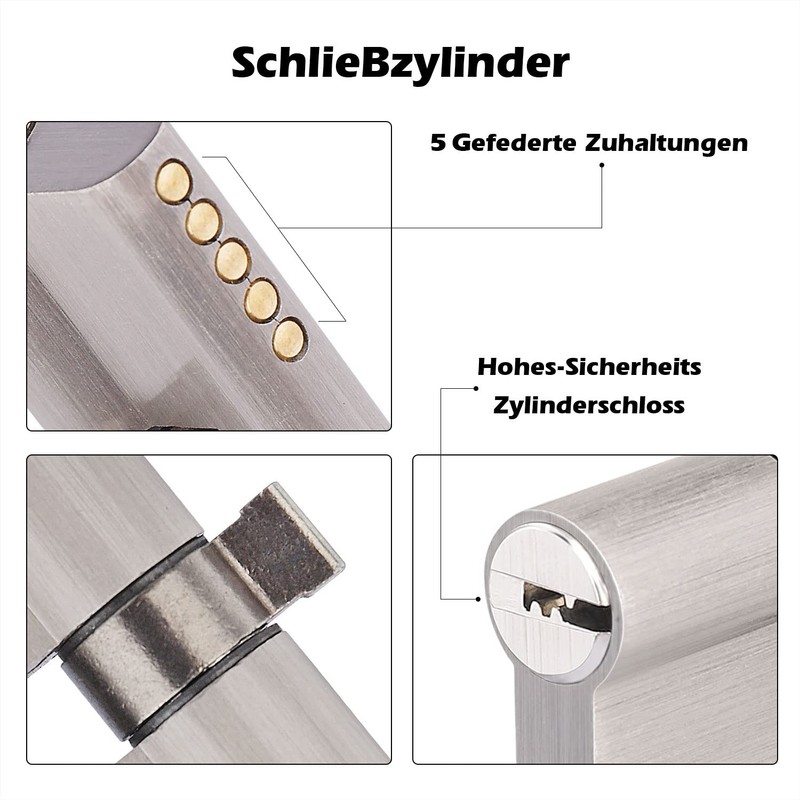 Lock Cylinder, 30/30 with 3 Keys, Profile Double Cylinder, Cylinder