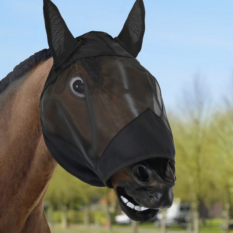 Horse Face Cover Fine Mesh Fly Guard Breathable Prevent Bites