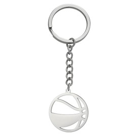 LIKGREAT Basketball Schlüsselanhänger Edelstahl Basketball Schlüsselanhänger für Rucksack Sport Basketball Zubehör Schmuck für Basketball-Liebhaber Athleten (Silber)