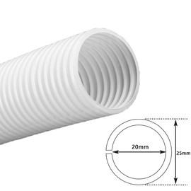 Car Element 50Feet White Split Wire Loom Tubing, Polyethylene Flexible Corrugated Pipe Tube, Tubing Wire Conduit Cover Auto Home Marine - 34 Dia