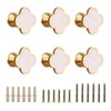 EVERGD 6/9pcs 28mm Four-Leaf Brass Gold Clover Knobs Cabinet Door