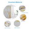 BLESFOREVER Gold White Marble Shower Curtain Set with 12 Hooks,