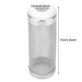 5 pcs Aquarium Filter Inflow Inlet Mesh Stainless Steel Basket Shrimp Protecting Metal Filter Tube Shrimp Mesh Net(12mm)