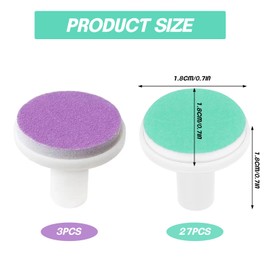 24 Pieces Baby Nail Trimmer Replacement Pads for Babies 12 Months and Up+3PCS Electric Baby Nail Grinding Heads for Babies 6-12 Months- Ideal for Standard Nail Care