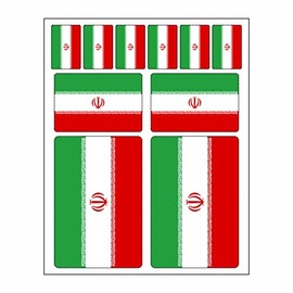 Set of 10 Flag Stickers Iran Car Sticker
