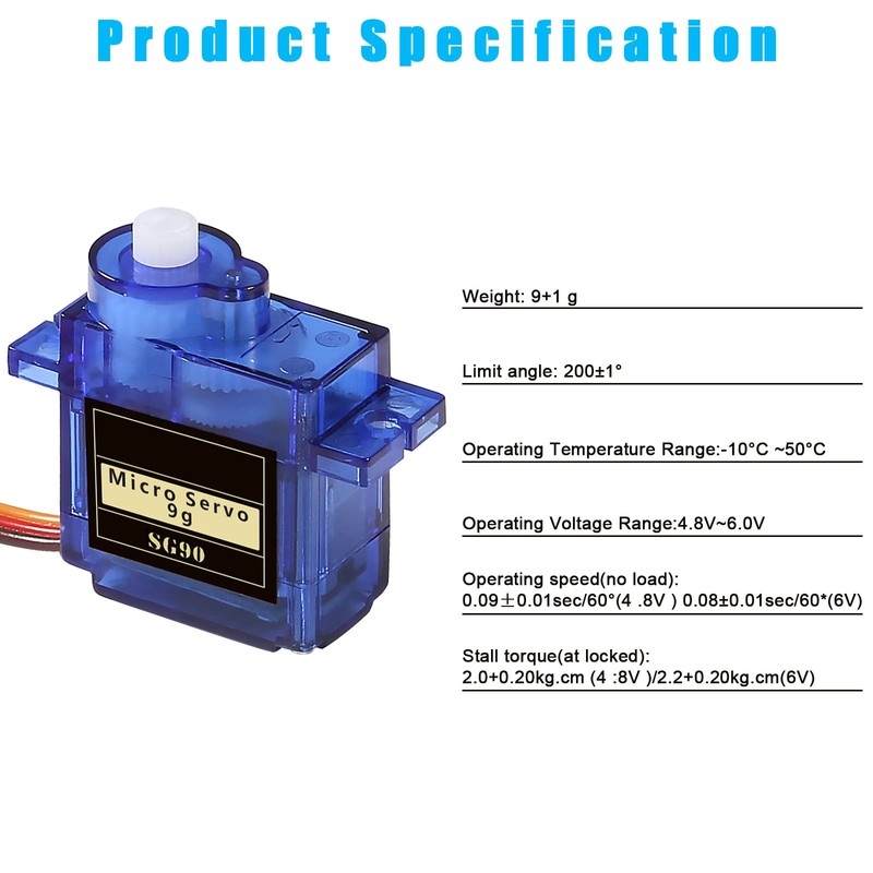 DIANN 6pcs SG90 9G Micro Servo Motor Kit for RC