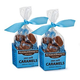 AvenueSweets - Handcrafted Individually Wrapped Soft Caramels - 2 x 5.2 oz Boxes (Sea Salt)
