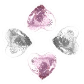 TOVINANNA 2sets Eye Gel Pads Reusable Cooling Eye Ice Pad Heart Shape under Eye Patch for Eye Care Beauty 4pcs*2