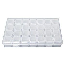 douyif Sorting Box, Mini Storage Box, Bead Storage Box with 28 Compartments, Storage Box, Transparent Sorting Box, Small Plastic Sorting Box for Beads, Jewellery, Small Parts (Square)