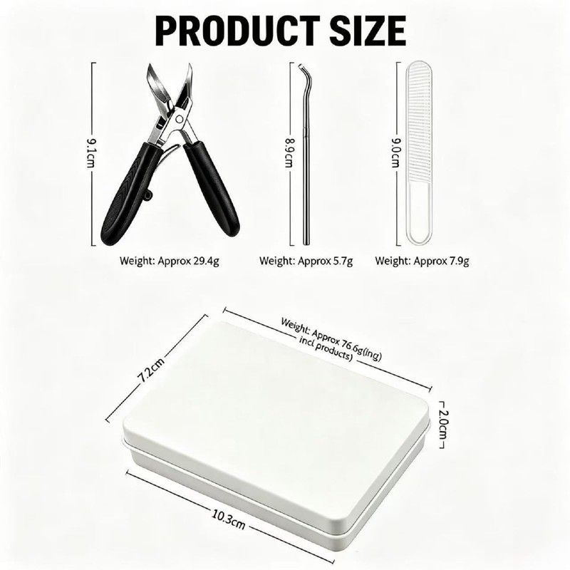 3Pcs Ingrown Toenail Clippers,Sharp Slanted Nail Clippers for Thick Nail,