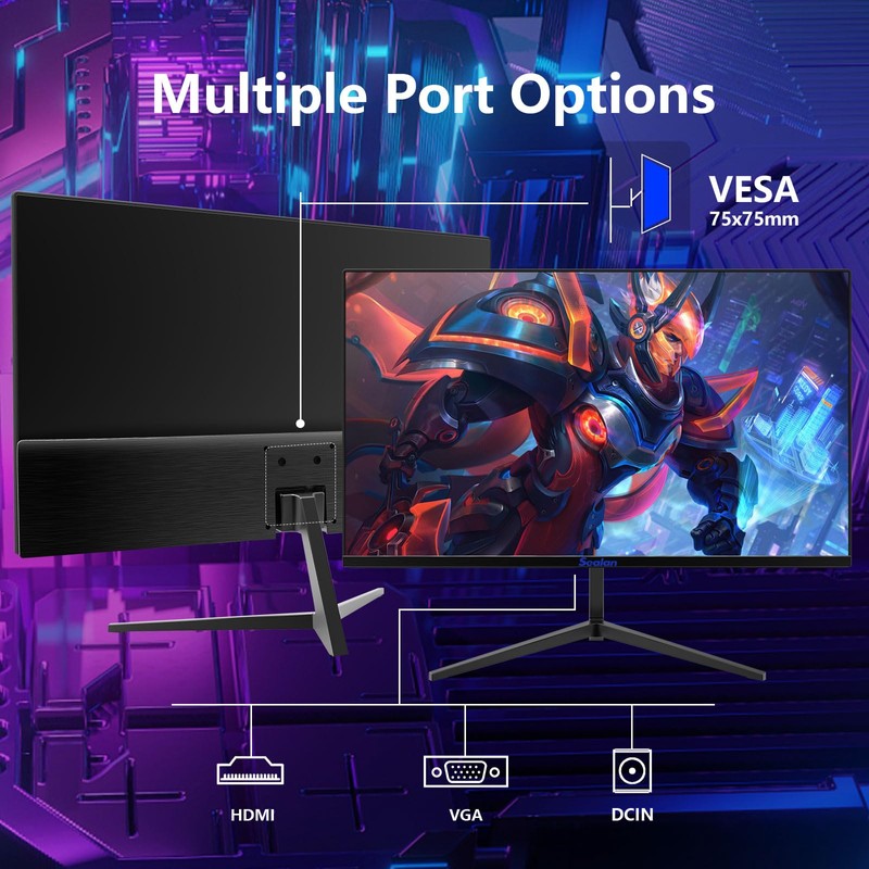 Sealan 24 inch Computer Gaming Monitor Built-in Speakers 100Hz Refresh